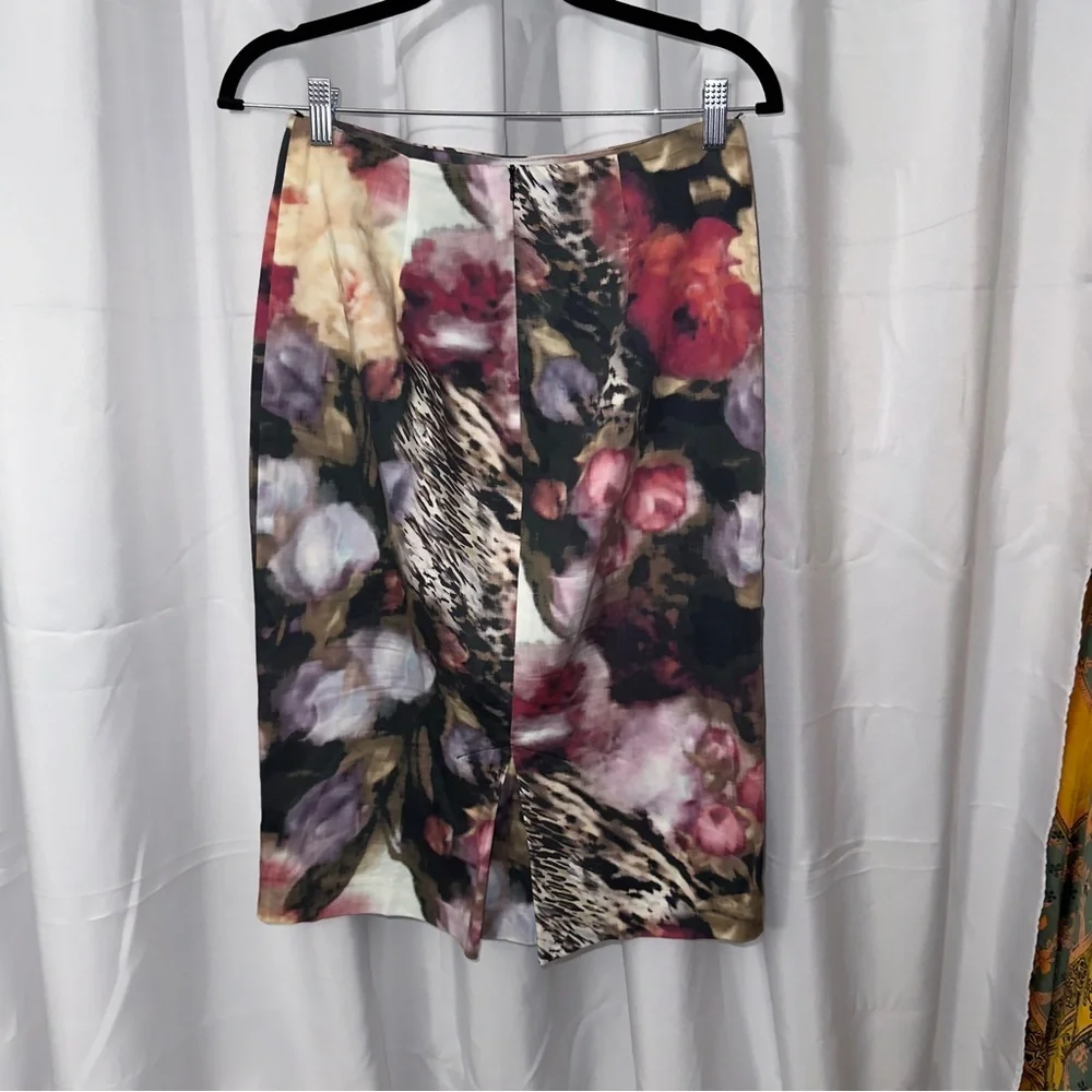Black Halo Multicolor Floral Pencil Skirt #188 - Picture 2 of 5